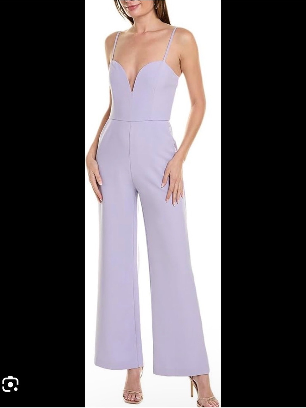 NWOT BCBG New York Sweetheart Plunge Wide Leg Lavender Jumpsuit